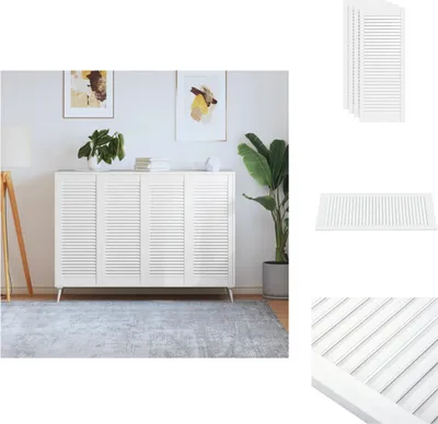 Produktbild von vidaXL Schranktüren Lamellen-Design 4 Stk Weiß 99,3x39,4 cm Massivholz - Schranktüren