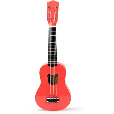 Produktbild von Vilac Kindergitarre ab 3 Jahren, orange, 6 Nylonsaiten, inkl. Ersatzsaite & Plektrum