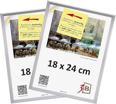 Immagine prodotto di Set di 2 cornici in alluminio 18x24 cm, argento classico