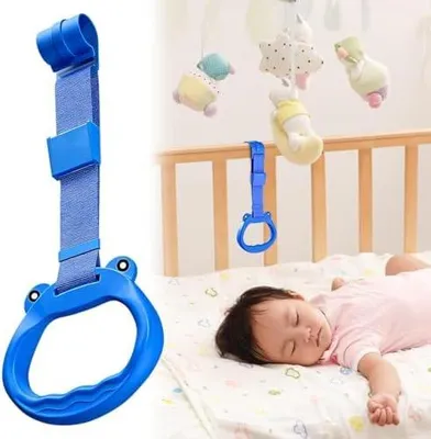 Produktbild von Aufstehringe für Babybetten und Laufställe mit ergonomischem Haltegriff für Balanceübungen von Kleinkindern und Mädchen