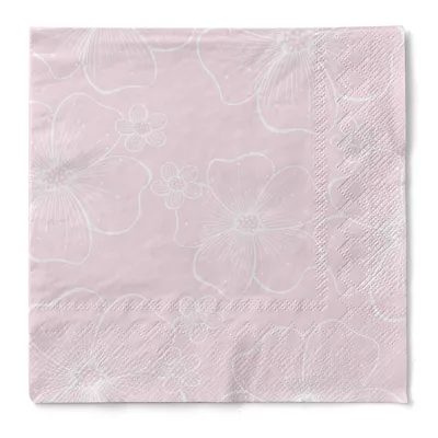Produktbild von Tissue Serviette Nicole in Rosa, 33 x 33 cm, 3-lagig, 100 Stück - Floral