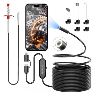 Obrázok produktu pre Endoskopická kamera s osvetlením, 1920 HD boroskop s 8 LED diódami