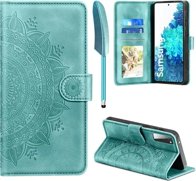 Produktbild von EASDNB Samsung Galaxy S20 FE Lederhülle Wallet Case Grün Flip Schutzhülle