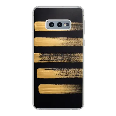 Produktbild von MuchoWow® Handyhülle Schutzhülle Hülle für Samsung Galaxy S10e Muster aus goldener Farbe auf schwarzem Hintergrund Silikon Softcase Handy Hülle - Handy
