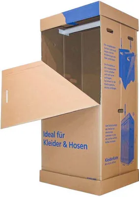 Produktbild von VEPATIM Kleiderkiste mit Stange für Umzug und Lagerung 1350x600x515mm