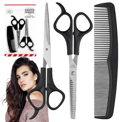Obrázok produktu pre Kadernícke nožnice Hrebeň pre riedenie vlasov Barber Set 3v1