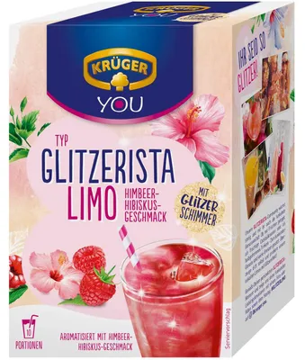 Produktbild von Krüger You Typ Glitzerista Limo Himbeer-Hibiskus 10er
