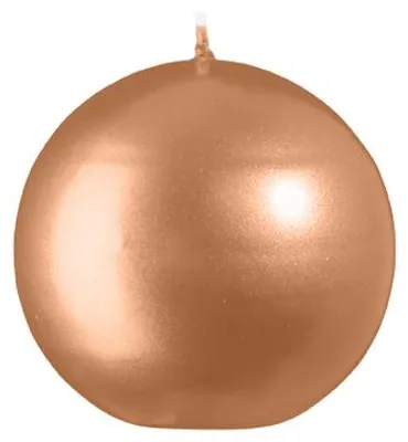 Produktbild von Kugelkerzen Metallic-Lack Matt Caramel Ø 8 cm, 6 Stück