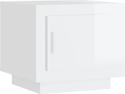 Obrázek produktu pro vidaXL Konferenční stolek vysoký lesk bílý 51x50x45 cm Dřevěný materiál