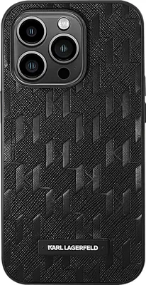 Produktbild von Karl Lagerfeld iPhone 14 Pro Max Hardcase Backcover - Saffiano Leather - Metal Logo - Black
