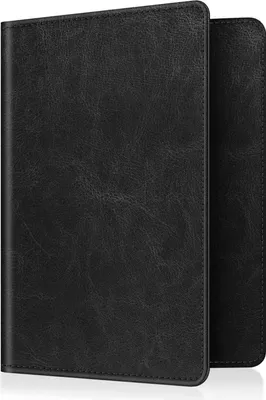 Produktbild von Fintie Reisepass Impfpass Schutzhülle - Premium Kunstleder Reisepasshülle Travel Organizer mit RFID-Blockier für Kreditkarten, Ausweis, Reisedokumente Damen Herren, Vintage Schwarz