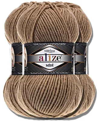 Produktbild von Alize 3x 100g Superlana Midi Wolle, Uni, Häkeln, Stricken (466)