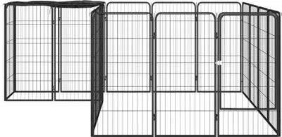 Produktbild von vidaXL 18-tlg. Hundelaufstall Schwarz 50x100cm Stahl Pulverbeschichtet