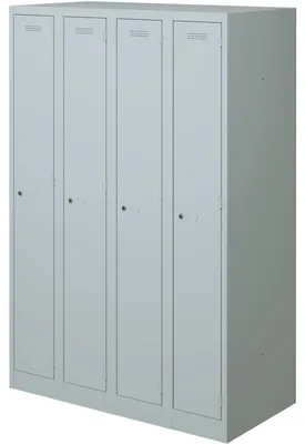 Produktbild von BISLEY Spind lichtgrau PL3050Q1645, 4 Schließfächer 120,0 x 50,0 x 180,0 cm