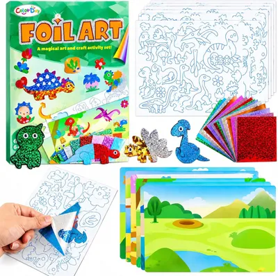 Produktbild von Knutselset Dinosaurusfolieset, kreative DIY Kit, für Kinder ab 14 Jahren, Bastelset für Kinder