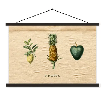 Produktbild von MuchoWow® Textilposter Obst - Lebensmittel - Ananas 150x100 cm mit schwarzem Rahmen - Schlafzimmer