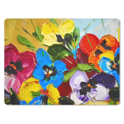 Produktbild von MuchoWow® Mauspad Mousepad Ölfarbe - Malerei - Blumen 40x30 cm - Mousepads - Maus Mat - Pad - Mausunterlage - Anti Rutsch