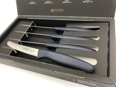 Produktbild von Giesser Messer 4er Set Geschenkbox Tomatenmesser Brötchenmesser Allzweckmesser 11 cm - unknown brown
