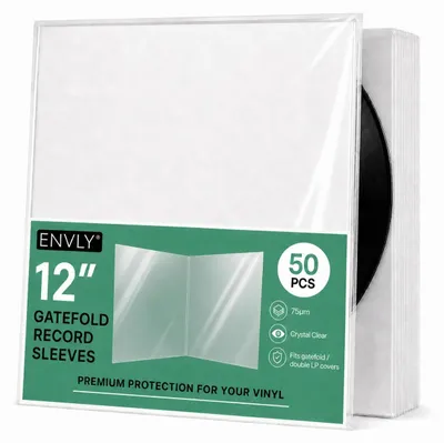 Productafbeelding van Gatefold Platenhoezen Buitenhoezen 50 Stuks | 12 Inch LP Beschermhoezen | 75µm Transparante Vinyl Sleeves