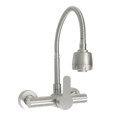 Produktbild von 360° Küchenarmatur Silber Schwenkbarer Auslauf drehbare Wand Wasserhahn