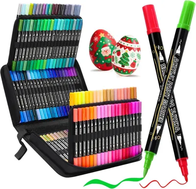 Obrázok produktu pre Akrylové fixky 120 farieb, dvojitý hrot, pre kreslenie
