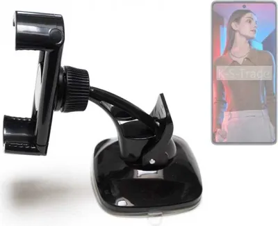 Produktbild von K-S-Trade kompakte Handy-Halterung Windschutzscheibe kompatibel mit Tecno Camon 20 Pro Armaturenbrett schwarz Autohalterung KFZ Halter