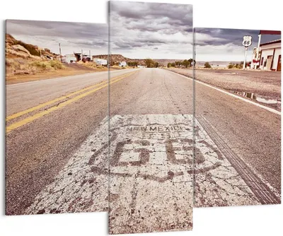 Produktbild von Bild auf Leinwand - Leinwandbild - USA Route 66 Reise - 130x100cm - Wand Bild - Wanddeko - Leinwanddruck - Bilder - Kunstdruck - Wanddekoration - Leinwand bilder - Wandkunst - CB130x100-2712