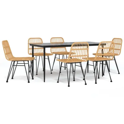 Produktbild von vidaXL 7-tlg. Garten-Essgruppe Poly Rattan
