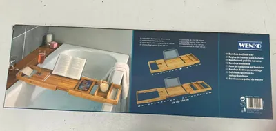 Image de Tablette de bain Wenko en bambou extensible avec repose-livres 4008838394489