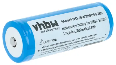Produktbild von vhbw Akku Ersatz für Ledlenser 501002, 04058205009263 für Taschenlampe Kopflampe (5000 mAh, 3,7 V, Li-Ion)