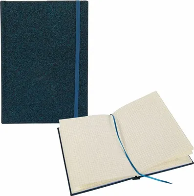Produktbild von Idena Notizbuch Glitter 100g/m² kariert nachtblau 14x20cm