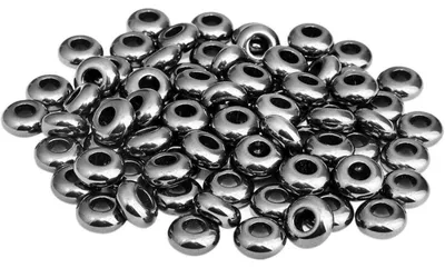 Productafbeelding van Grote kralen met een groot gat, geschikt voor sieraden, rondelle-stenen, hematiet, 14x6mm, 20 stuks