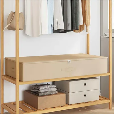 Produktbild von Möbel Aufbewahrungsbox 2 pcs Creme 100 x 50 x 18 cm VliesstoffAufbewahrungsboxen - Aufbewahrungsboxen c6691