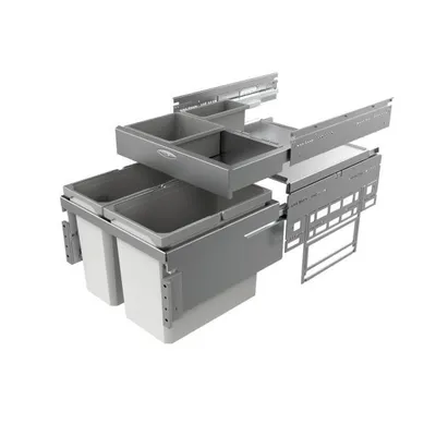 Immagine prodotto di Naber, Cox® Base 1T 500-2 con base di appoggio. Cestino per rifiuti, grigio chiaro, altezza 460 mm - Cestino per rifiuti