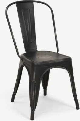 Produktbild von stühle im industriedesign aus metall vintage shabby chic stil steel old - Schwarz
