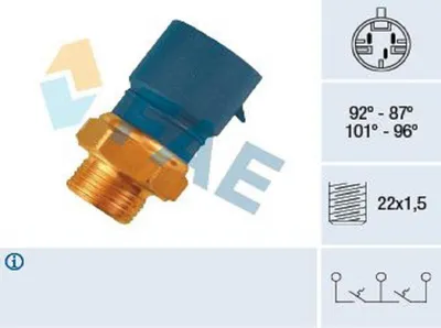 Produktbild von FAE 38240 Temperaturschalter Kühlerlüfter Thermoschalter für VOLVO 480 E (482) 440 K (445) 460 L (464)