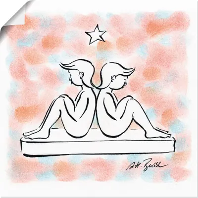 Produktbild von ARTland Poster Serie Sternzeichen Zwillinge Größe: 40x40 cm
