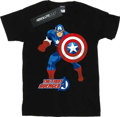 Produktbild von Captain America - "The First Avenger" T-Shirt für Damen BI344 (XXL) (Schwarz)