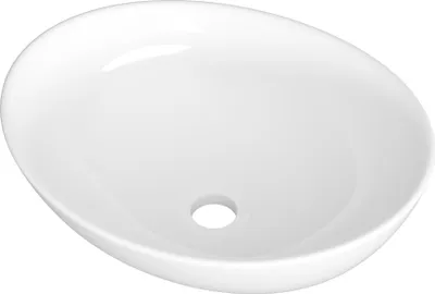 Image de Lavabo à poser blanc en céramique, ovale, haut, salle de bain Tono