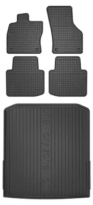Productafbeelding van Rubberen automatten + kofferbakmat voor Skoda Superb III 2015-2020 (stationwagen) – 5-delig, zwart, op maat – Wielganizator SolidPRO