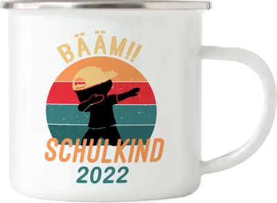 Produktbild von Bääm! Schulkind 2022 Emaille Tasse Einschulung Geschenkidee Schulanfang Schuleinführung Dab