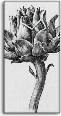 Produktbild von Dekor Leinwand Uhr Wandbilder Geräuschlos 30x60 Zeichnung Florale Blumen Kunst - weiße Hände