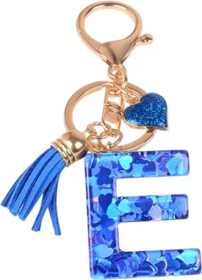 Image de Porte-clés Alphabet E - Bleu Foncé | Tendance et Unique KP37864