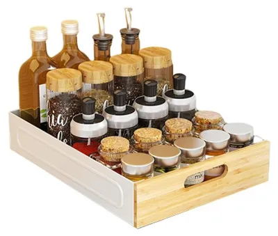 Image de Tiroir de cuisine extensible - Organisateur télescopique pour armoires de cuisine