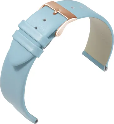 Produktbild von Eulit Nappa Fashion > Uhrenarmband hellblau hautfreundlich Kalbsleder, Stegbreite:16mm, Schließe:Roséfarben