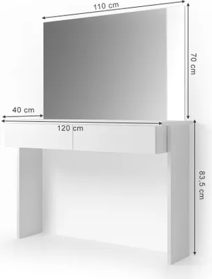 Produktbild von Schminktisch Vicco Azur Weiß 120 cm, Model 21018