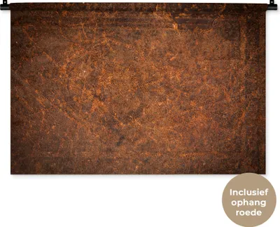 Produktbild von MuchoWow® Wandteppich Wandbehang Leder - Textur - Braun - Orange 90x60 cm Tapisserie Dekoration Wandtuch - Wandskulpturen - Bildteppich