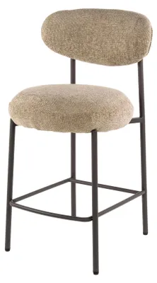 Zdjęcie produktu dla Stołek barowy FURNLUX okrągły kremowo-czarny 51 cm / Kolor główny: beżowy / Wymiary: 51 x 96 x 55 cm