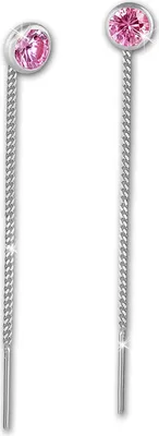 Produktbild von SilberDream Ohrhänger für Damen 925 Silber rosa Zirkonia Ohrringe 4mm SDO5964A