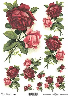 Produktbild von ITD Reispapier Decoupage Bastelpapier, Rosen R0219